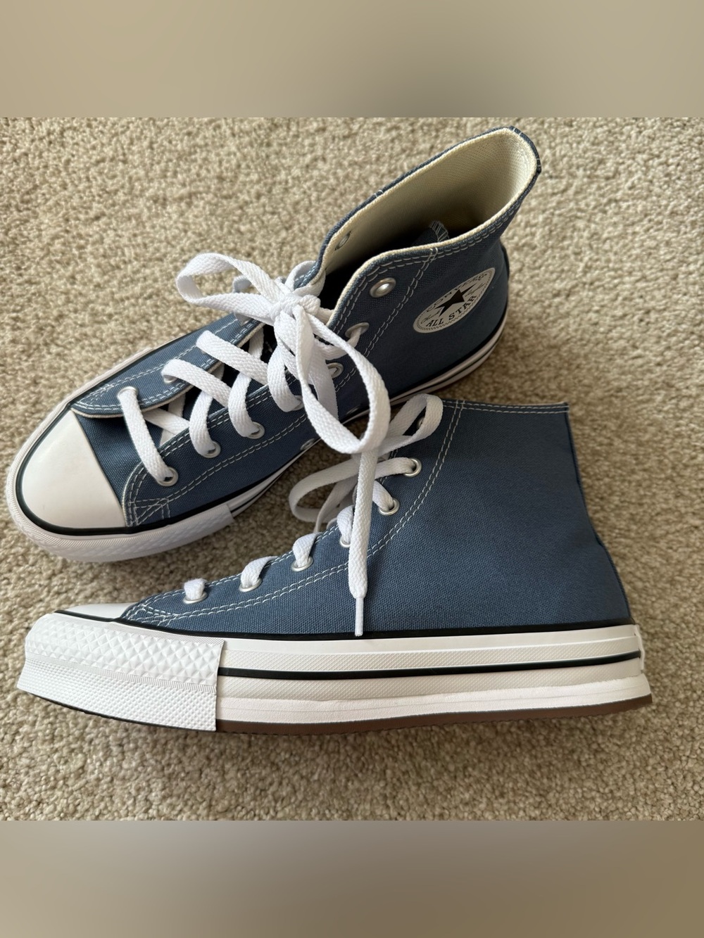 Converse Chuck Taylor All Star EVA Platform Sneakers Kids 5.5 Women’s 7 Blue